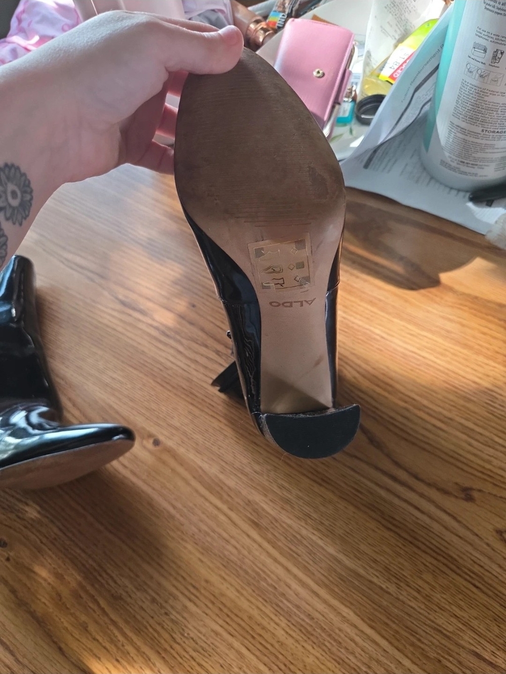 ALDO Black Patent Pointed-Toe Heels